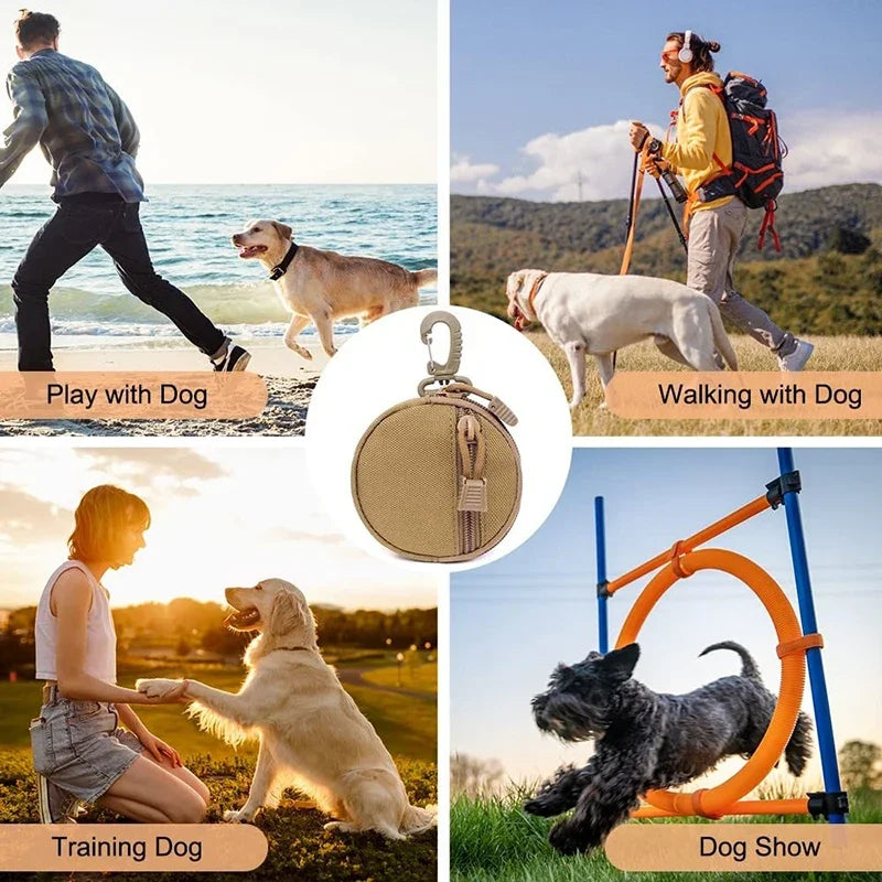 Portable Dog Treat Bag Tactical Durable Lightweight Food Pet Pouch with Rotatable Carabiner for Puppy Pet Supplies